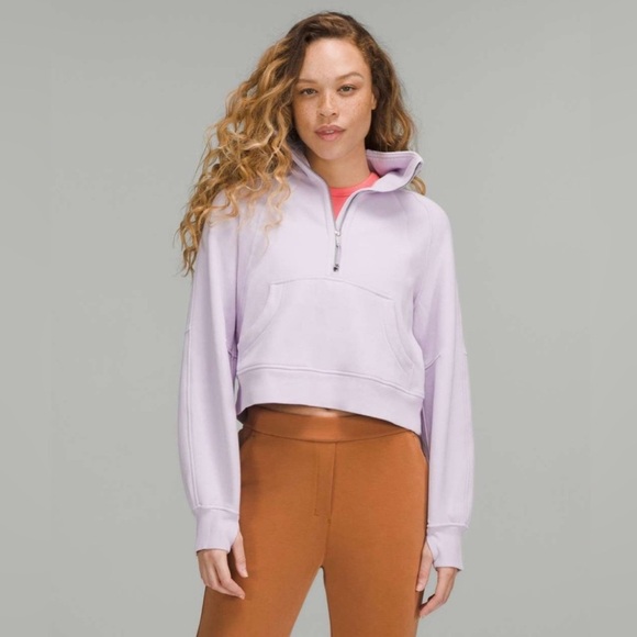 Lululemon Sweats Scuba Oversized Funnel Neck Half-Zip Lavender Dew XS / nwot - Picture 1 of 5